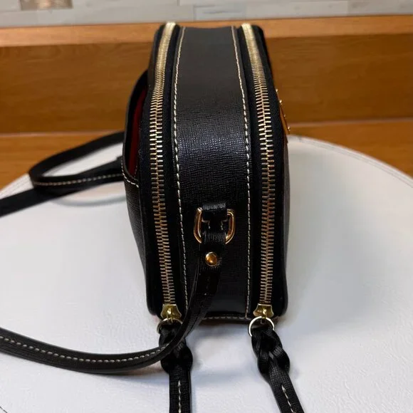 Dooney‎ & Bourke Saffiano Leather Sawyer Crossbody Purse Black - Picture 4 of 11